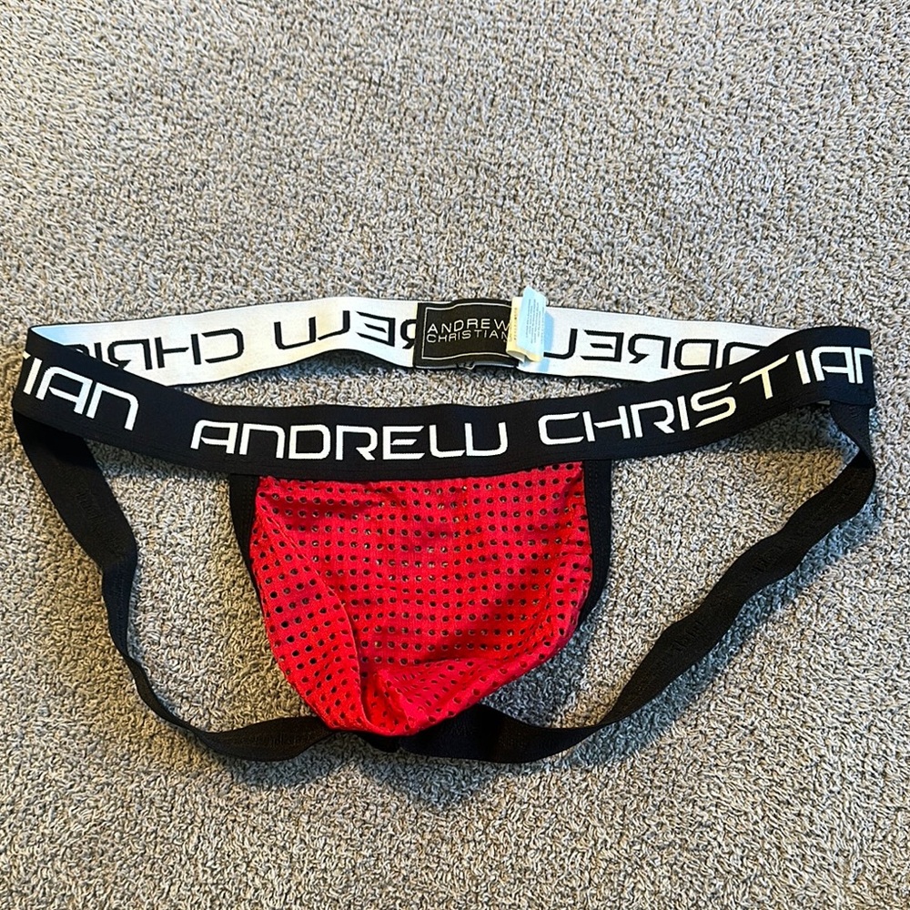 Andrew Christian Red Mesh Men's Jockstrap